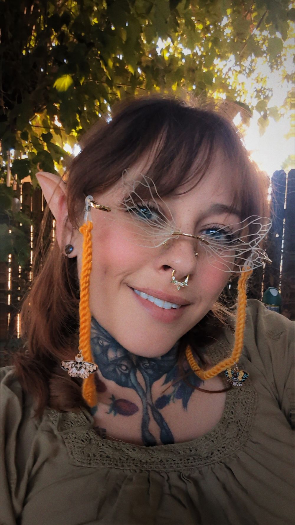 Starlight eyeglass chain with moon moths