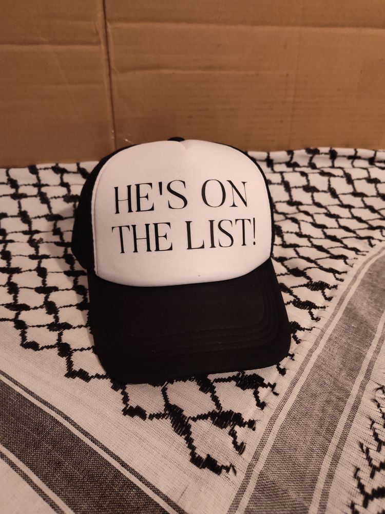He's on the list snapback trucker hat 