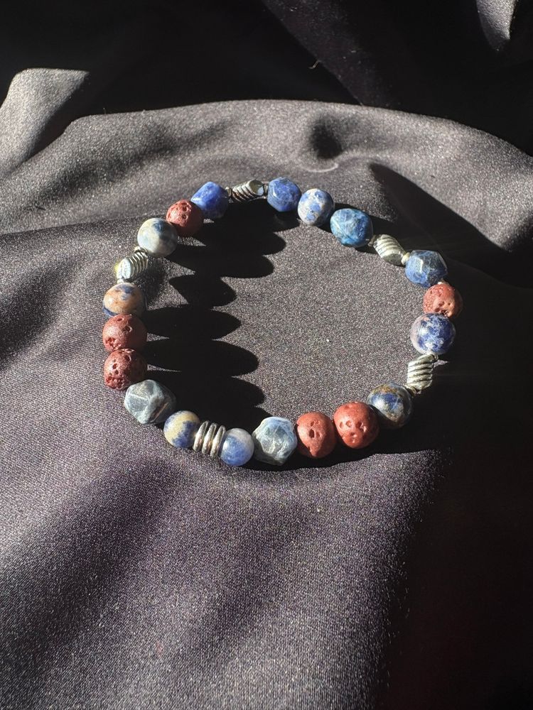 Diffuser Bracelet with Essential Oil Blend - Lapis & Lava Stone - Large