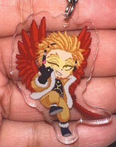Hawks Pixel Art Keychain