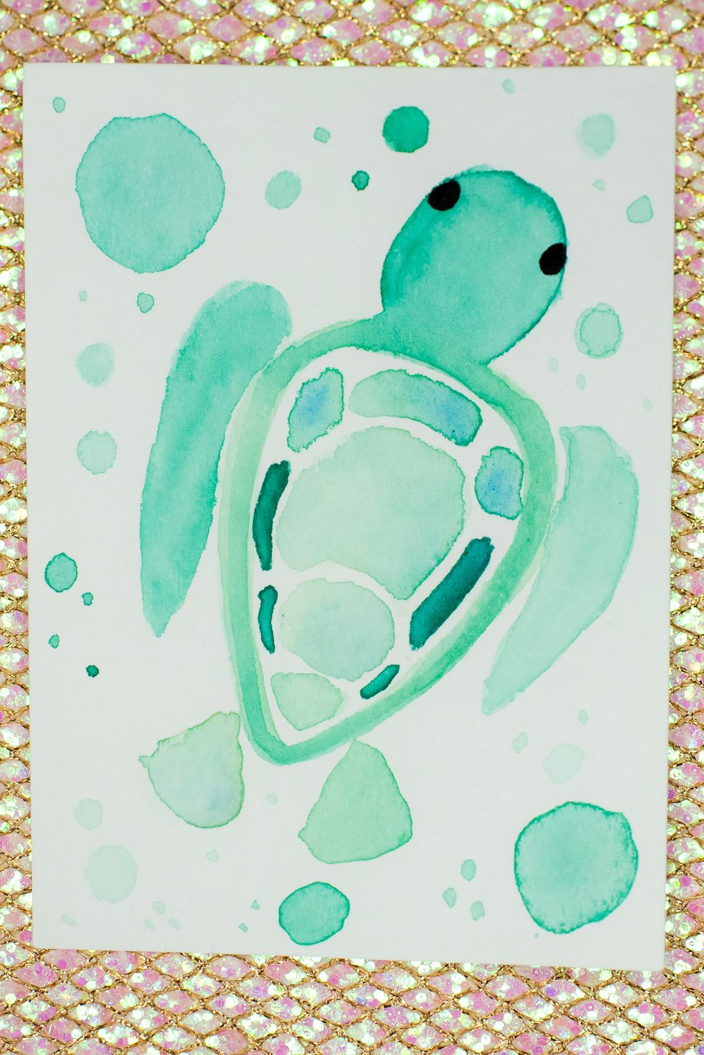 ACEO Orig - 'Bubble Turtle #3' - MiniArt - 2.5x3.5 collectable