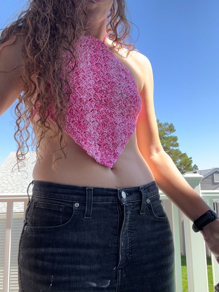 Crochet handkerchief festival top