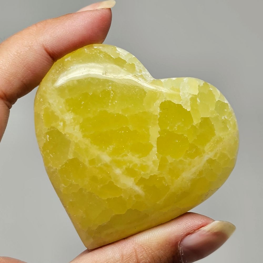 Lemon Calcite Heart Palmstone 💛