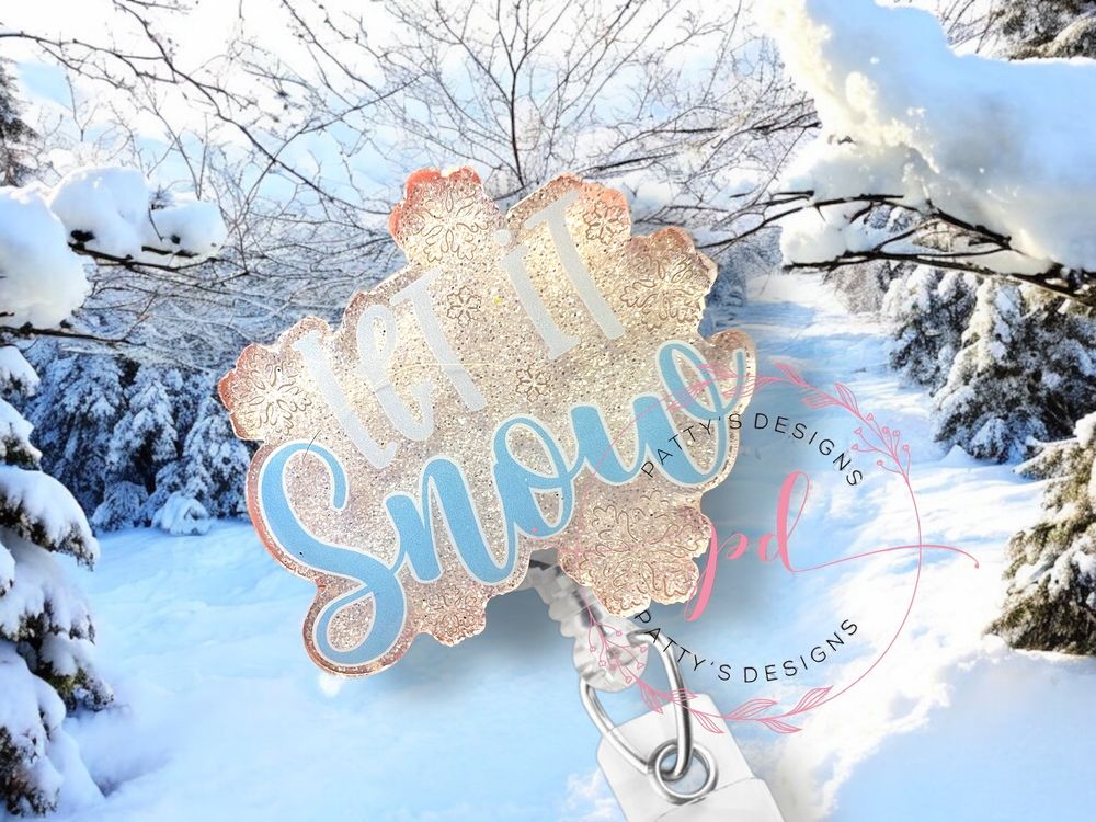 Let it Snow Badge Reel, Badge Holder, ID Holder