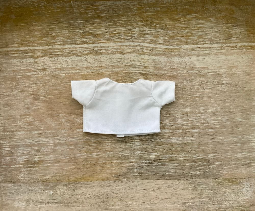 Plain white shirt for 6 inch dolls. 