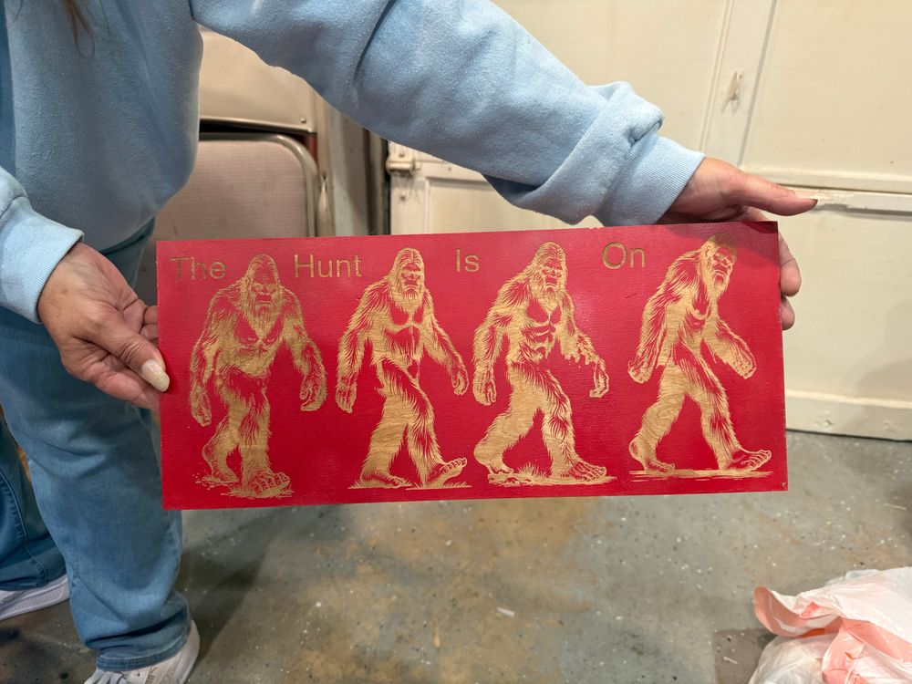 The hunt is onSasquatch sign