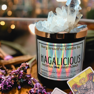 Hagalicious Wooden Wick Candle by Gory Dreadful Candle Co