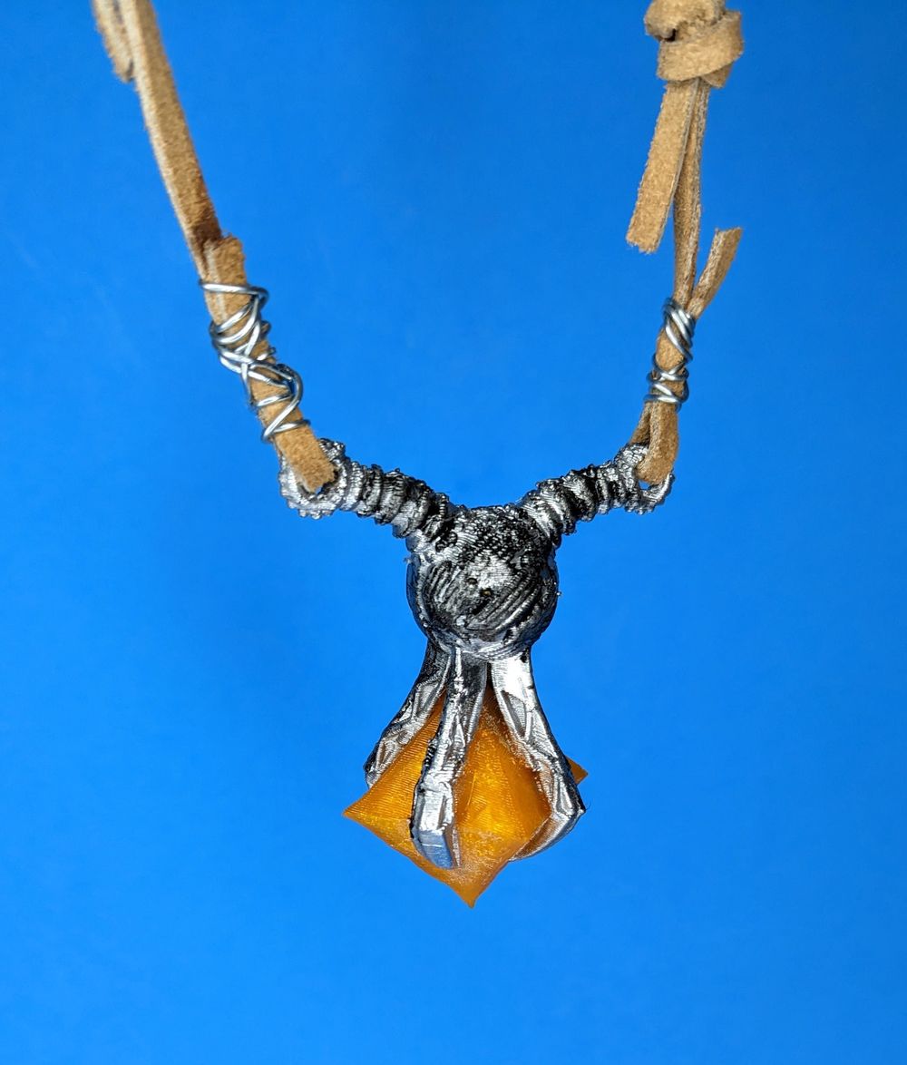 Dragonslayer Amulet: 3D Printed Pendant with Suede Cord
