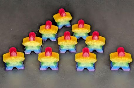 Set of 10 Pride Rainbow meeple