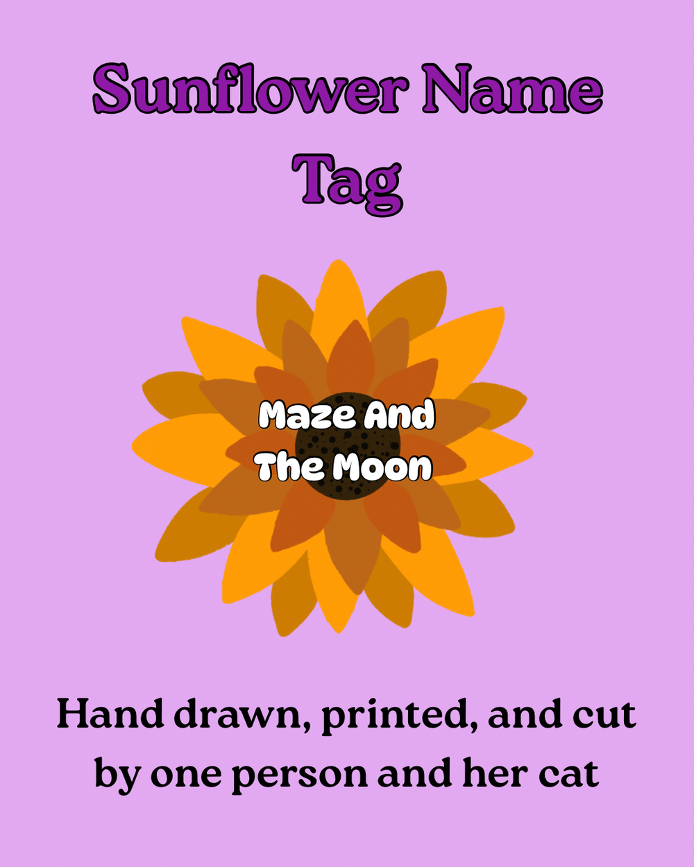 Sunflower name tag