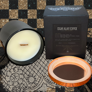 Edgar Allan Schmoe Wooden Wick Candle by Gory Dreadful Candle Co