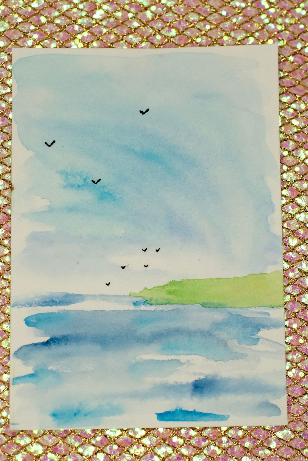 ACEO Original - 'Ocean Waves' - Mini Abstract Art 2.5x3.5 