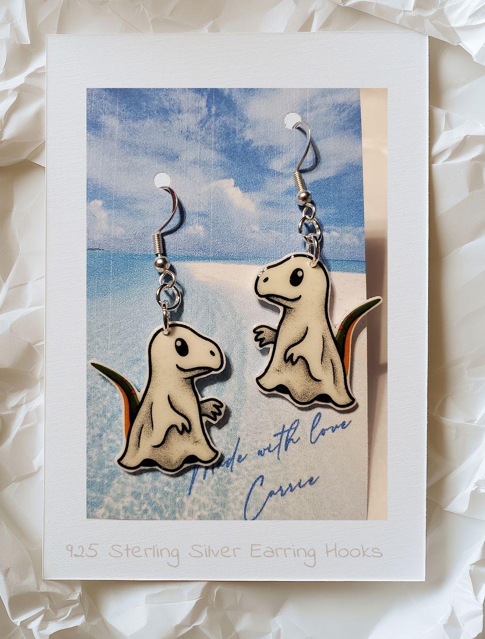 Dinosaur Ghost Earrings