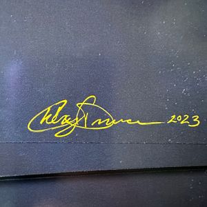 signed by artist in gold acrylic