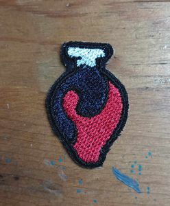 Dark blue and red