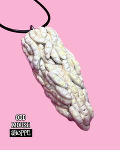 An up close look at sculpted necklace