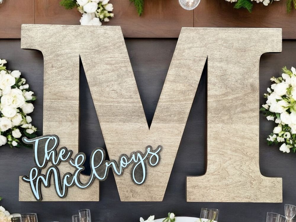 Farmhouse Wedding Sign with Personalized Name