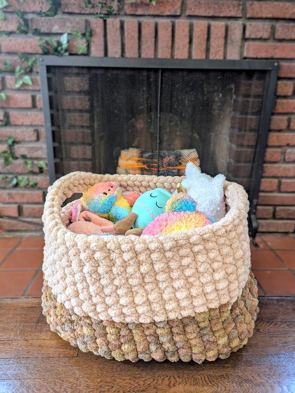 “Earthbound Basket” Hand-Knit Storage - Calm, Cozy Utility