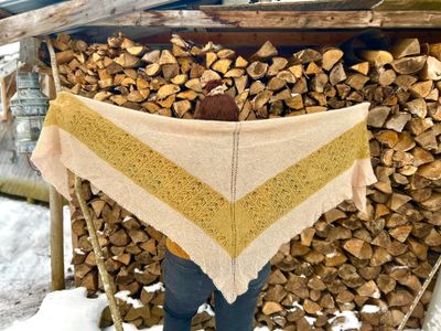 Me stretching the shawl open behind my back