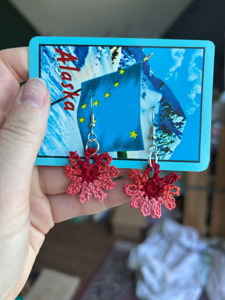 Crochet flower earrings 