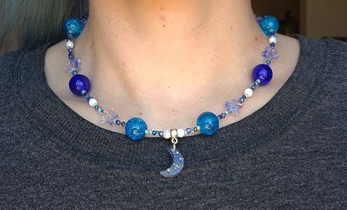 Blue Night Moon Necklace