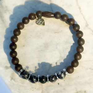 8" - Ebony Blackwood and Zebra Jasper 