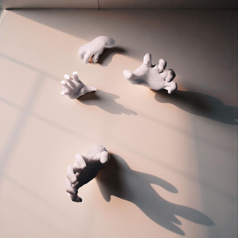 Set of 4 Creepy Hands Wall Decor | 3D Printed PLA Filament |...