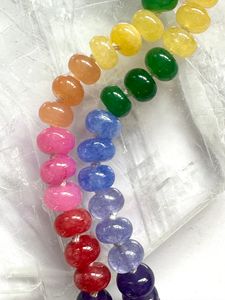 The dyed jade beads and silk knots on the Maribelle Necklace