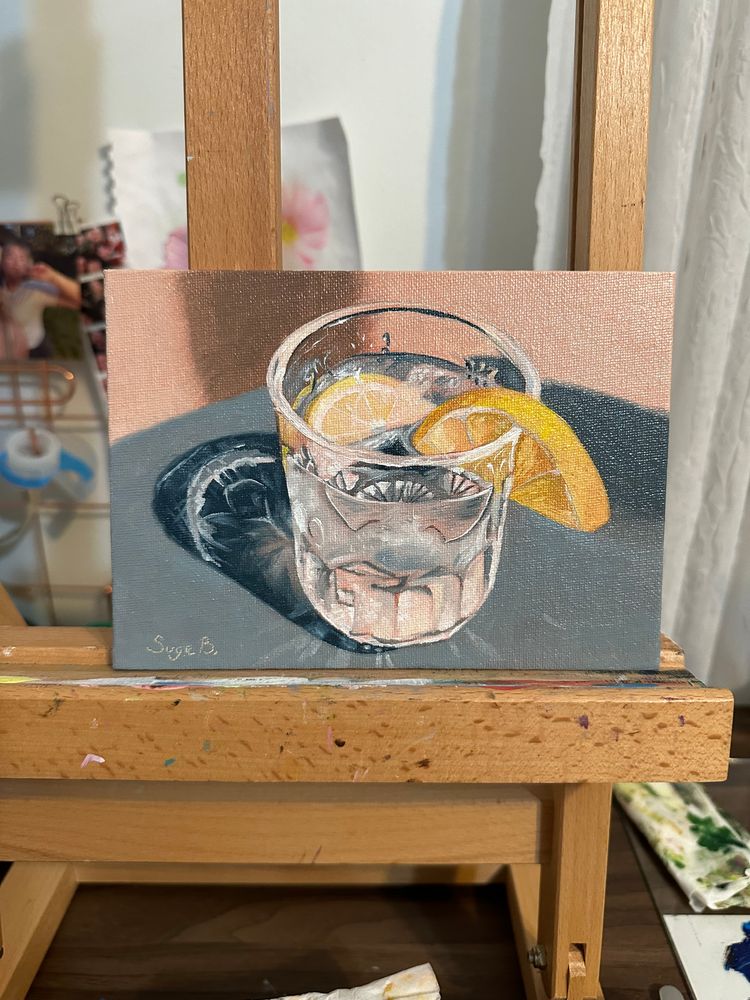 Water with Lemon Original Painting 