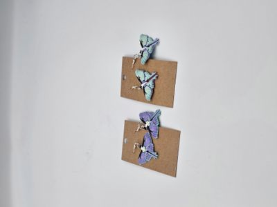Lunar Moth Earrings (Front View)