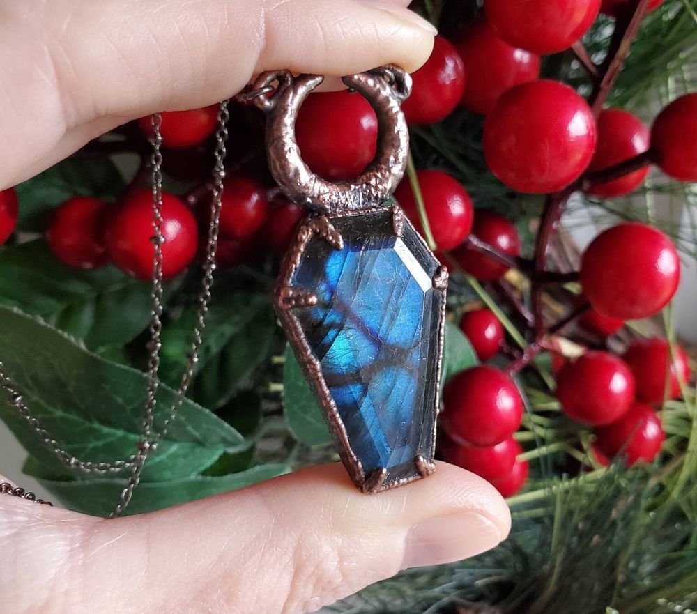 A Beautiful Death - Copper Electroformed Necklace with Labra...