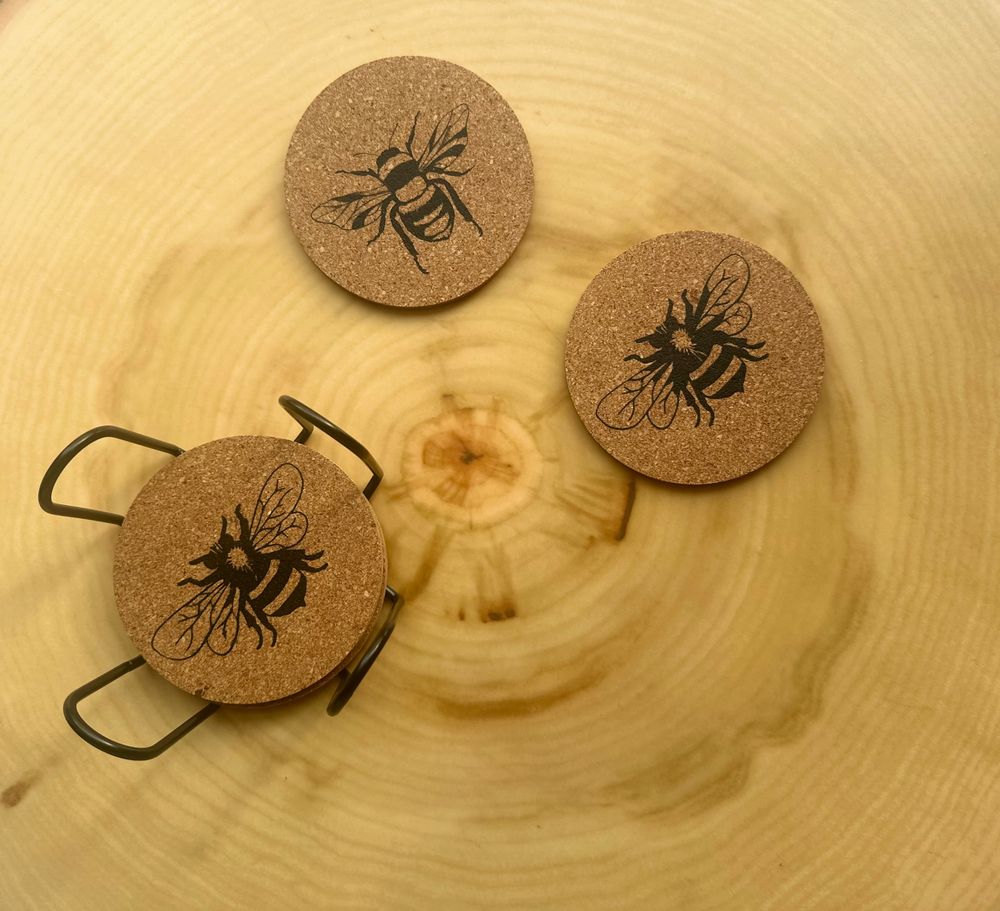 Pollinators Table  Bee Coasters Set