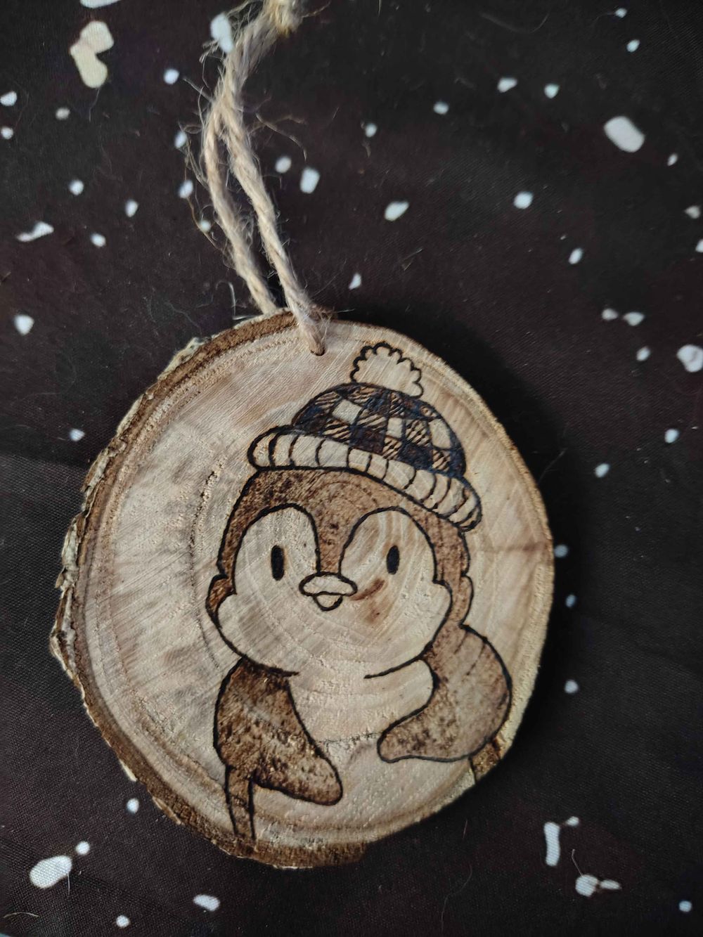 Penguin with flannel hat