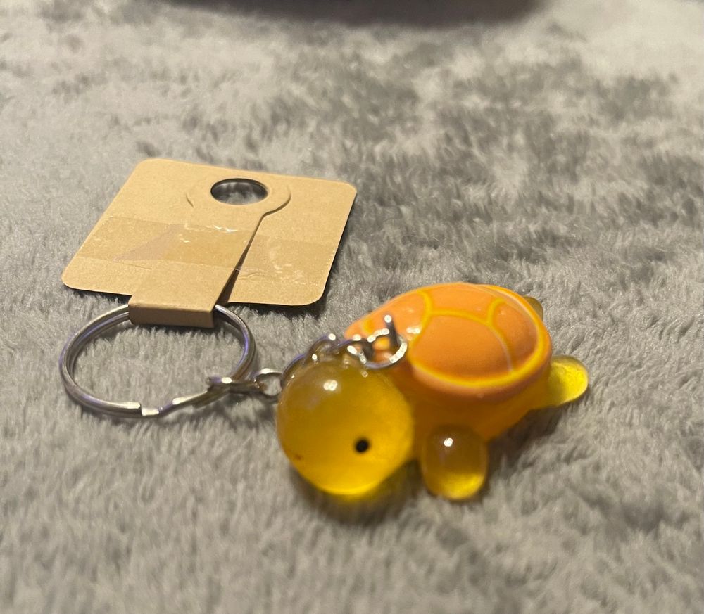 Orange Turtle keychain 