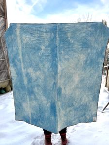 The beautiful and cozy Indigo dyed flannel back of Polychrome 