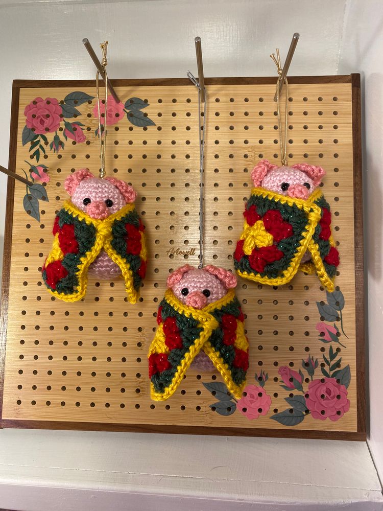 Pig in a Granny Square Blanket
