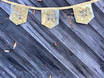 Green and Yellow star pennant 