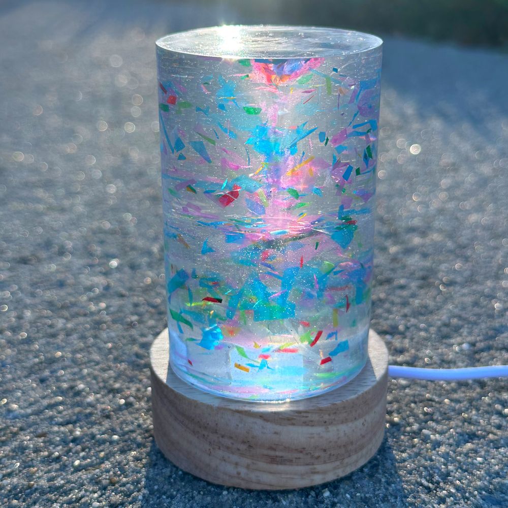 Kpop Concert Confetti Night Light, Handmade Resin Desk Lamp 