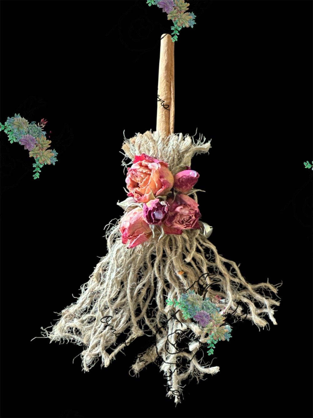 Bouquet Of Dewey Roses Broom