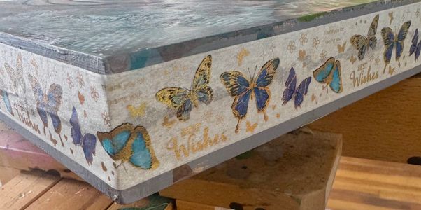 side view, finished with washi tape