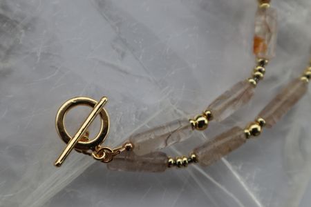 The gold-filled toggle clasp on the Rutila Necklace