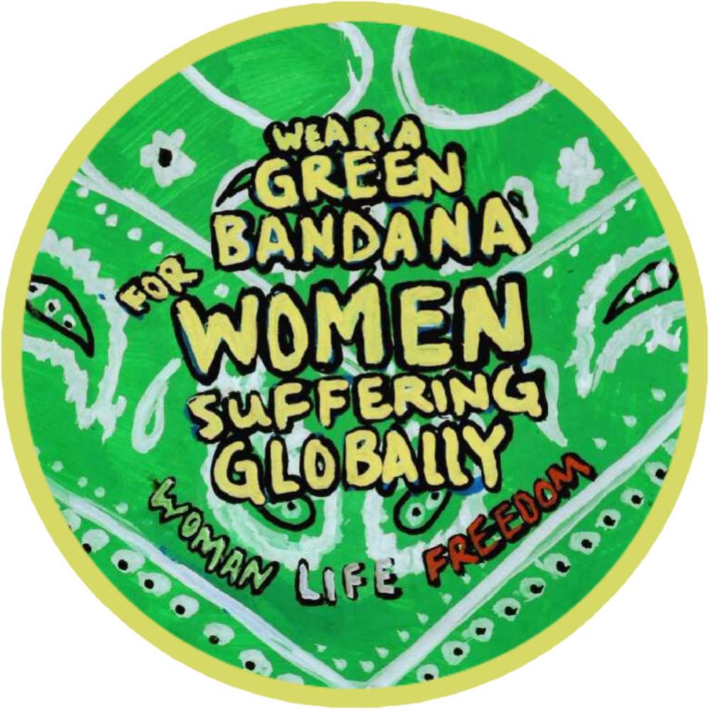 Woman Life Freedom: Wear a Green Bandana for Women Suffering Globally