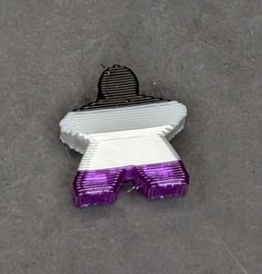 Single Asexual Pride flag meeple figure