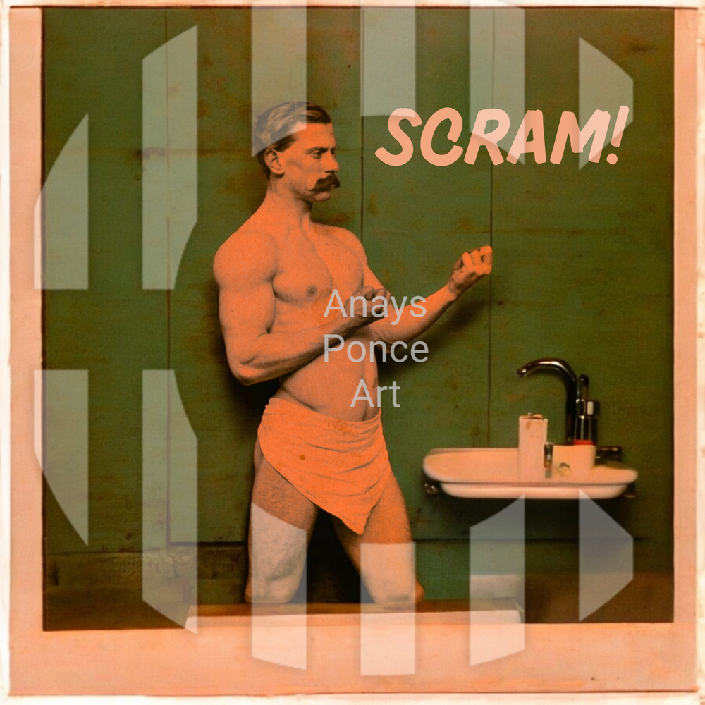 Scram! Strongman Vintage Photo Tote Bag