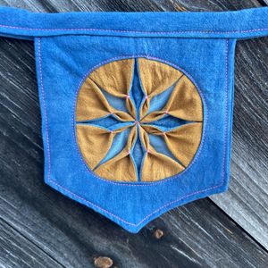 Close up of Blue/Orange star pennant