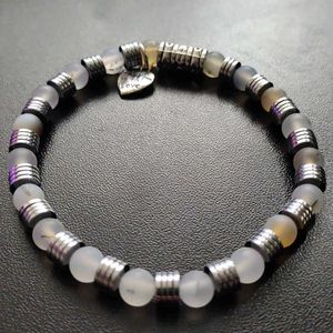 7" - Montana Flower Agate and Hematite