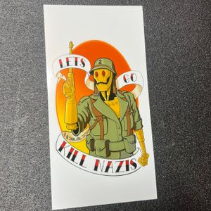 Big GI-Robofriend sticker variant @5.5”x3.5”