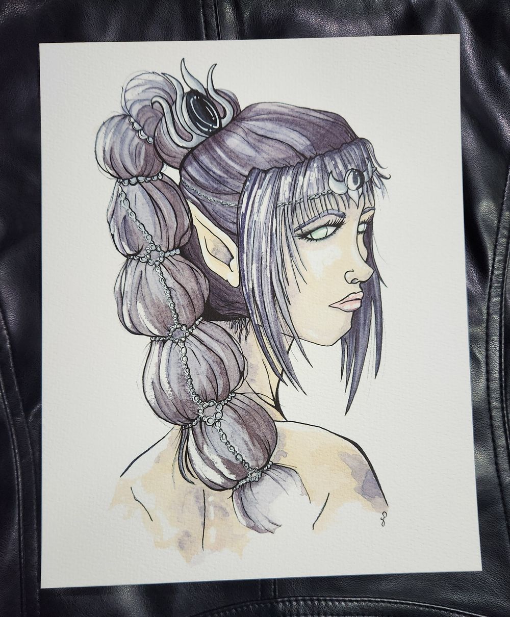 Shadowheart watercolor print - 8x10