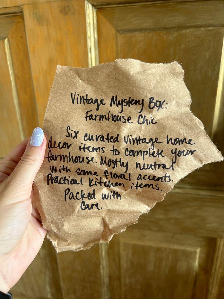 Vintage mystery box: farmhouse chic