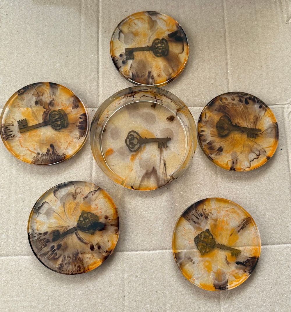 Key Resin Coaster Set